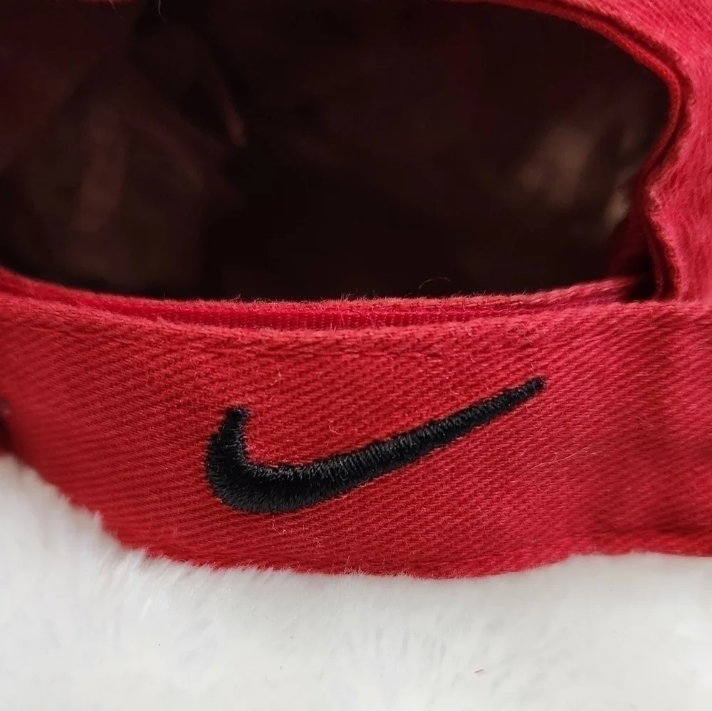 Nike Red Black Swoosh Just Do It Baseball Hat Cap Unisex Child Size 4-7